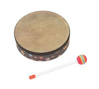 Vroomoto Hand Drum Drum and Stick Set Handheld Percussion 8in PET Shell Portable Hand Play Fun Sound Kids Instrument for Music Education (8in)