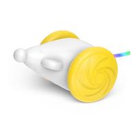 Vroomoto Interactive Cat Toys Smart Electric Cat Teaser Toy Interactive Moving Toy Dual Speed Auto Wake Up Low Noise Colorful Tail for Cats and Kittens Indoor (Yellow)