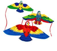 Vroomoto Kite Bird Kite Avian Flying 3D Cartoon Animal Easy to Fly Stable Structure Wind Lifelike Design with Line Board for Kids Adults Outdoor Beach (Red and Blue and Yellow)