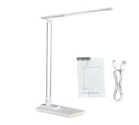 Vroomoto LED Desk Lamp Dimmable Rotating Night Light USB Charger Timer Function Study Reading Working (T223A)