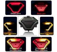 Vroomoto LED Tail Light Tail Lamp Rear Brake Light Taillight Stop Running Turn Signal Sequential Stop Alert Plug and Play for Motorcycle (Red)