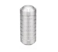 Vroomoto Mini Cryptex Combination Lock Password Lock Cipher 6 Letter Aluminum Alloy Secret Storage Container Silver with Customizable Password for Valentine Birthday Gifts