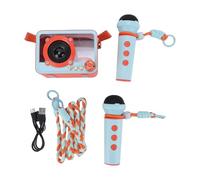 Vroomoto Mini Karaoke Machine Compact Wireless Speaker KTV Set Handheld Mic Portable for Home Party (Orange)