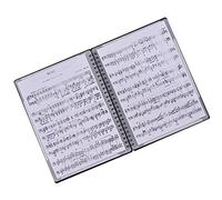 Vroomoto Music Score Holder Sheet Music Folder Sheet File Folder A4 40 Pockets Open Style Pocket ABS Outer Shell Metal Rings for Musicians Students Office Worker (Black)