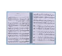 Vroomoto Music Score Holder Sheet Music Folder Sheet File Folder A4 40 Pockets Open Style Pocket ABS Outer Shell Metal Rings for Musicians Students Office Worker (Blue)