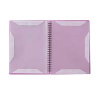 Vroomoto Music Score Holder Sheet Music Folder Sheet File Folder A4 40 Pockets Open Style Pocket ABS Outer Shell Metal Rings for Musicians Students Office Worker (Pink)