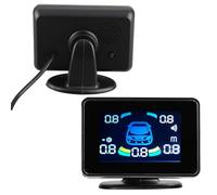 Vroomoto Parking Sensor System Reverse Parking Sensor Backup Radar 8 Sensors LCD Display Voice Beeping Mute 8 Volume Levels with Distance Detection for 12V Cars (Black)