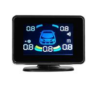 Vroomoto Parking Sensor System Reverse Parking Sensor Backup Radar 8 Sensors LCD Display Voice Beeping Mute 8 Volume Levels with Distance Detection for 12V Cars (White)