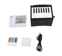 Vroomoto Piano Desk Calendar Mini 15 Keys Playable Piano Calendar Ornament Compact USB Charging for Home Study Room (with Music Cards)