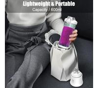 Vroomoto Portable Blender 600ml Personal Size Juicer Cup 6 Blades 150 Watt Rechargeable Handheld Blender Cup Travel Sports Office (White)