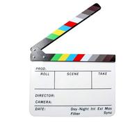 Vroomoto Professional Acrylic Clapperboard Color Calibration Tool for Movie Photography (White)
