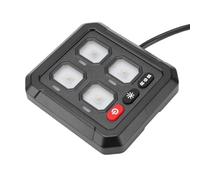 Vroomoto RGB 4 Gang Switch Panel, 12-24V IP65 50A, 600W 1200W | IP65 Protection, Automatic Dimming, Auxiliary Controls, Trucks Boats UTV Cars, Protective Cover, 600W