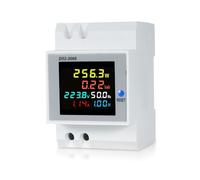 Vroomoto Single Phase Din Rail Electricity Meter AC Power Meter Din Rail Digital Multifunction 6 in 1 LCD Display Voltage Current Power Factor KWH Monitor with Backlight Reset (AC -450V & D52-2066)