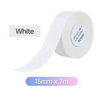 Vroomoto Thermal Label Paper Label Tape Continuous Paper 15mm X 7m Self-Adhesive Tear Resistant Labels with Direct Thermal Printing for Kitchen Jars Packages Cables (White)