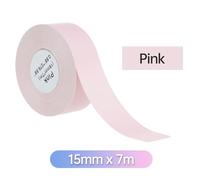 Vroomoto Thermal Label Paper Label Tape Continuous Paper 15mm X 7m Self-Adhesive Tear Resistant Labels with Direct Thermal Printing for Kitchen Jars Packages Cables (Pink)