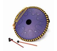 Vroomoto Tongue Drum Hand Pan Steel Drum Percussion 15.4in 14 Tone C Key Musical Instruments Music Instruments Instrument with Storage Bag Note Mallets for Yoga Zazen Performance (Purple)