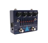 Vroomoto Ultra Distortion Pedal Bass, Effects Pedal for Bass, Dual Alpha Omega Circuits, 6-Band EQ, Headphone Output, DI Box, Amp Simulator Aluminum Blue, for Easily Adapting to Various