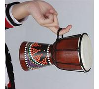 Vroomoto Wooden African Drum Djembe Bongo Hand Drum Percussion with Colorful Pattern for Kids Travel Mini
