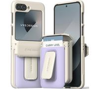 VRS DESIGN D-Wallet Orb for Z Flip 6 Case, Wallet Card Holder Case [Hinge Full Protection] Durable Built-in Kickstand Cover for Galaxy Z Flip 6 (Purple)