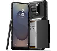 VRS DESIGN Damda Glide DuoGuard for Galaxy S25 Ultra Case (2025), Premium Sturdy Fully Covered Camera Lens Protection Cover Card Holder Wallet Case (Matte Black)