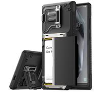 VRS DESIGN Damda Glide DuoGuard for Samsung Galaxy S24 Ultra Phone Case (2024), Premium Sturdy Fully Covered Camera Lens Protection Cover Card Holder Wallet Case (Logo Black)