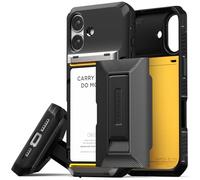 VRS DESIGN Damda Glide Hybrid Card Holder Case for iPhone 17 (2025), Sturdy Semi Auto Card Slot Wallet [4 Cards] Kickstand Case Designed for iPhone 17 (2025) Matte Black