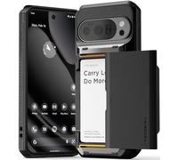 VRS DESIGN Damda Glide Pro for Pixel 10 / Pixel 10 Pro (2025) - Rugged Wallet Case with Sturdy Semi Auto Card Holder [4 Cards] Protective Phone Cover (Matte Black)