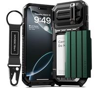 VRS DESIGN Damda Glide Ultimate for iPhone 16 Pro Max (2024), Premium Sturdy Fully Covered Camera Lens Protection Wallet Case with Multi-Functional Strap (Metallic Green)