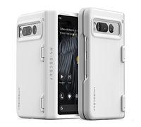 VRS DESIGN Simpli Fit Modern for Google Pixel Fold Case (2023), Premium Modern Slim Style Spring-Loaded Hinge Cover Case Compatible with Pixel Fold (White)