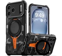VRS DESIGN TerraGuard Active for iPhone Pro Max 2026 Case - Guardian Black | Magnetic Ring Stand | Heavy Duty Rugged Case | Kickstand Cover | Secure Grip