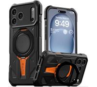 VRS DESIGN TerraGuard Active for iPhone Pro Max 2026 Case - Matte Black | Magnetic Ring Stand | Heavy Duty Rugged Case | Kickstand Cover | Secure Grip