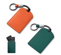 VRSHMB Key Card Holder for Tesla, 2-Pack Suede Card Key Holder, Fits Model 3/Y/S/X (green + orange)