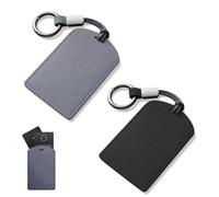 VRSHMB Key Card Holder for Tesla, 2-Pack Suede Card Key Holder, Fits Model 3/Y/S/X (grey + black)