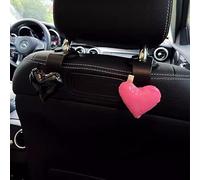 VRSQUER Car Seat Headrest Hook Hanger Storage Organizer Universal for Handbag Purse Coat for Universal Vehicle Car Interior Accessories Heart Patterned 2pcs (1 Pink+1 Black)