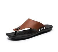 vrsquer Mens Sandals Flip Flops Open Toe Slip Sandals for Men Comfort Slide Sandals 1PC, Braun, 25.0 cm