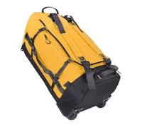 Vrtisa 85L 29“ Foldable Rolling Backpack with Wheels, Soft-side Travel Duffle Bag with Separate Shoe Compartment, Full Quilted Bottom,Yellow