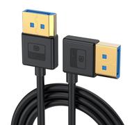 VRTLYJU Silicone Cable Right Angle Displayport 1.4 Cable 90°Angled Displayport Up to 8K/60Hz, 4K/144Hz Supported 0.3/0.6/1/1.8/3/5m(Left,3 Meter)