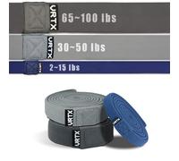 VRTX Fabric Resistance Bands for Men & Women | Long Exercise Band for Workout, Stretch, Yoga, Full Body Training | Soft Mesh Cloth, Non-Slip, High Durability Elastic Straps - Set of 3 (Light)