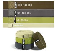 VRTX Fabric Resistance Bands for Men & Women | Long Exercise Band for Workout, Stretch, Yoga, Full Body Training | Soft Mesh Cloth, Non-Slip, High Durability Elastic Straps - Set of 4 (Standard)