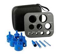 VRTYVEYBB 10-piece dry drill bit set for tiles, marble, granite - 6-50 mm, emery coated, blue, for hand drill