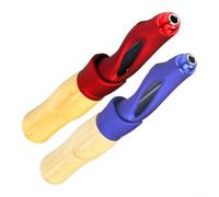 VRTYVEYBB 180mm Wooden and Metal Fishing Rod Handle for Winter Use with 6mm Connector to Enhance Your Fishing Skills (Blue)