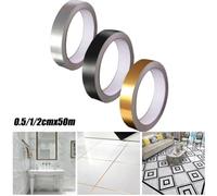 VRTYVEYBB 50m Tape for Waterproofing Ceramic Tile Gaps, Perfect for Home Decoration and Aesthetic Improvement (Gold 2cm)