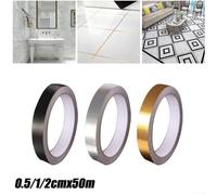 VRTYVEYBB 50m Tape for Waterproofing Ceramic Tile Gaps, Perfect for Home Decoration and Aesthetic Improvement (Black 1cm)