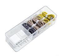 VRTYVEYBB Acrylic Data Cable Storage Box - Multi-Compartment Desktop Organizer For Cables, Chargers, And Accessories-Tangle-Free Design With Access-Transparent Storage Solution For Home(C)