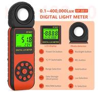 VRTYVEYBB Digital Lux Meter for Illuminance Testing, 400000 Lux Range, ±4% Accuracy, ABS Body, Black