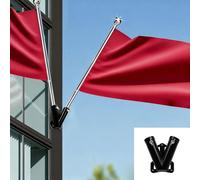 VRTYVEYBB Heavy Duty V Shape Double Flag Pole Bracket Holder Sturdy & Reliable Flag Pole Mount Flagpole Shelf With Screw
