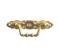 VRTYVEYBB Pair of Zinc Alloy Handles with European Retro Style for Wardrobe Doors and Kitchen Cabinets, Suitable for Furniture Drawers (Gold)