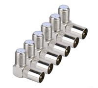 VRTYVEYBB Right Angle F to RF Connector for Efficient Cable Management Behind TVs (6pcs)