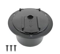 VRTYVEYBB The Round Covered RV Cable Hatch Cover For Trailers Yachts Campervans Boats, Black