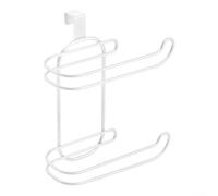 VRTYVEYBB Toilet paper towel holder for bathroom mounting, crafted from iron to hang on toilet water tank, providing organized and accessible roll storage (white)